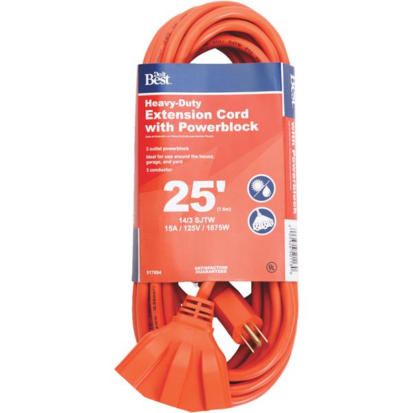 Do it Best Extension Cord 14/3 With Powerblock