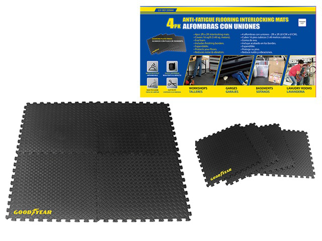 Goodyear 4pc Anti-Fatigue Interlocking Mats 24 In. (61x61x1cm)