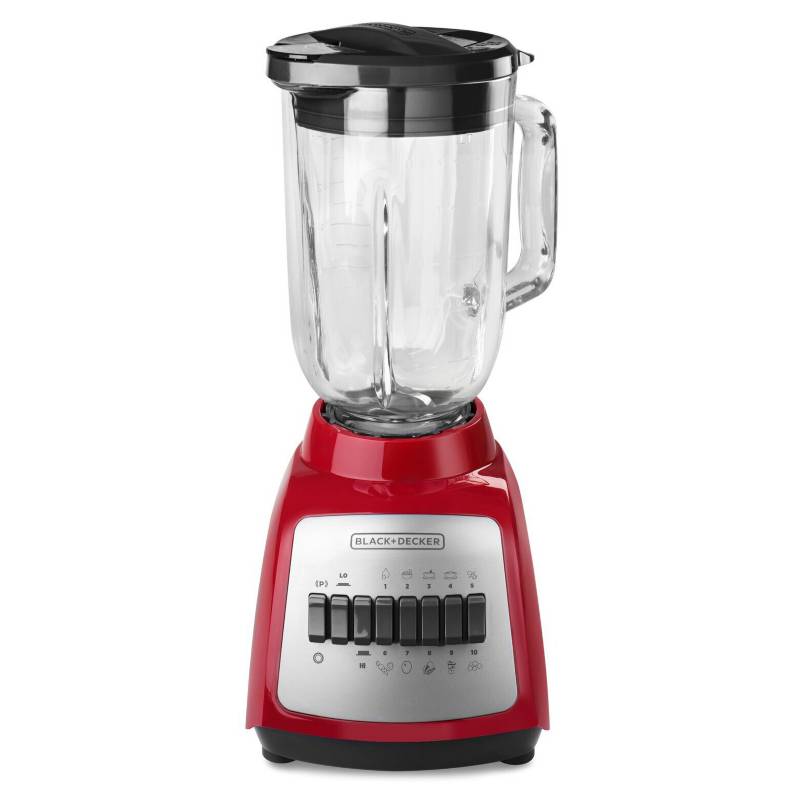 Black &amp; Decker Blender 10-speed Glass Jar, Red