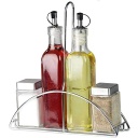 ****Home Basics 4pc Cruet Set With Stand