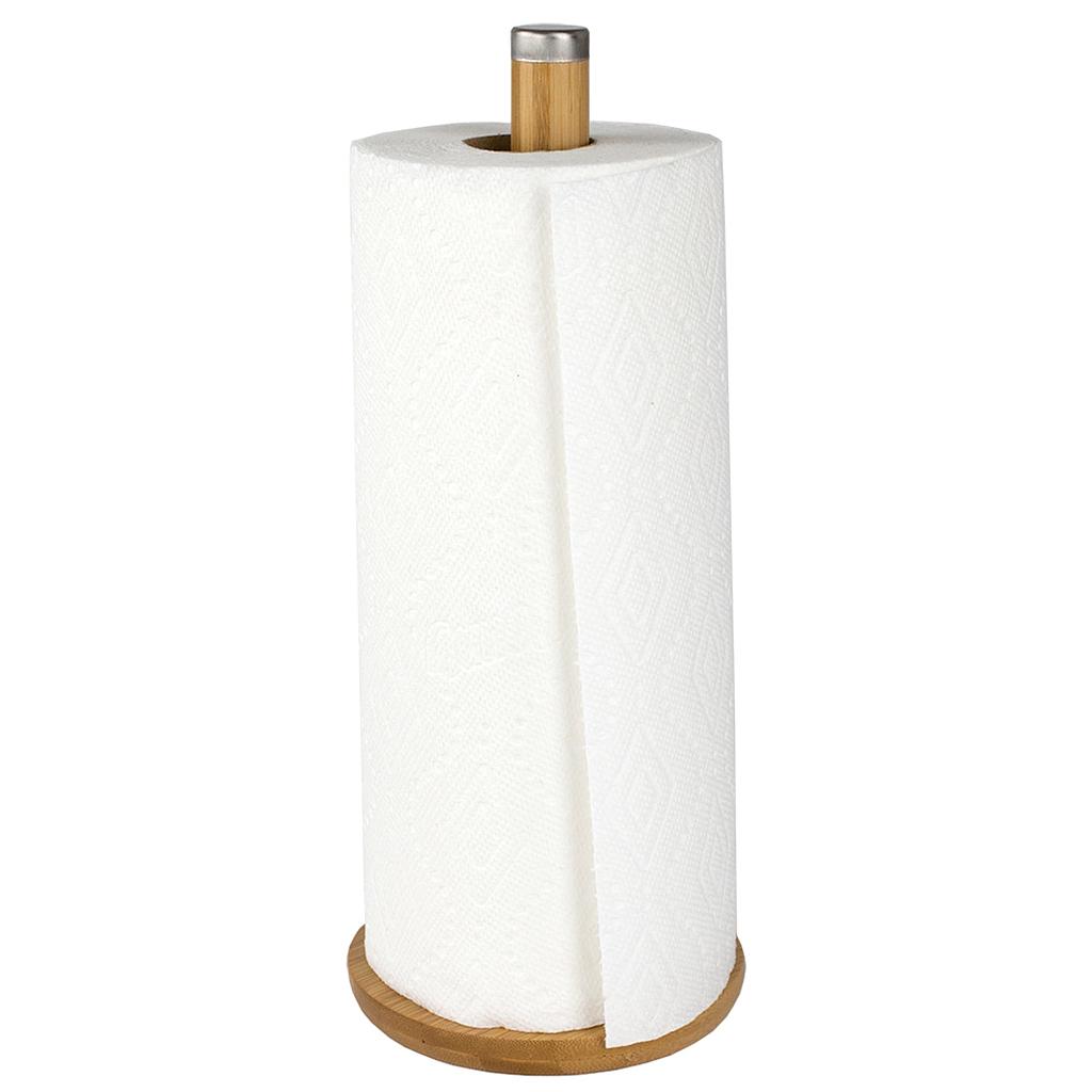 Home Basics Paper Towel Holder, Bamboo with Stainless Steel Finial