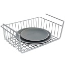 Home Basics Large Under Shelf Basket, Silver Vinyl-Coated Steel