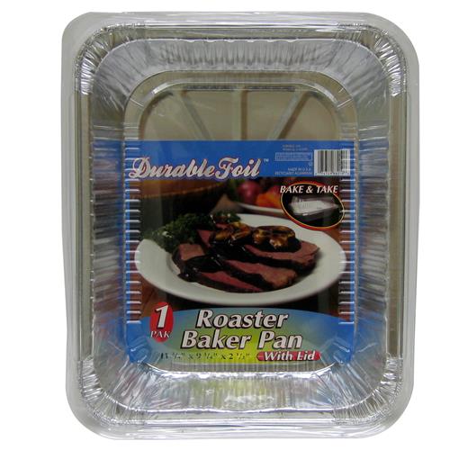 ****Durable Foil Foil Roast/Bakerpan With Lid 11.75 X 9.25 X 2.5In.