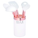 ****Elle Decor 6-pc Nylon Silicone Kitchen Utensil Set with Holder