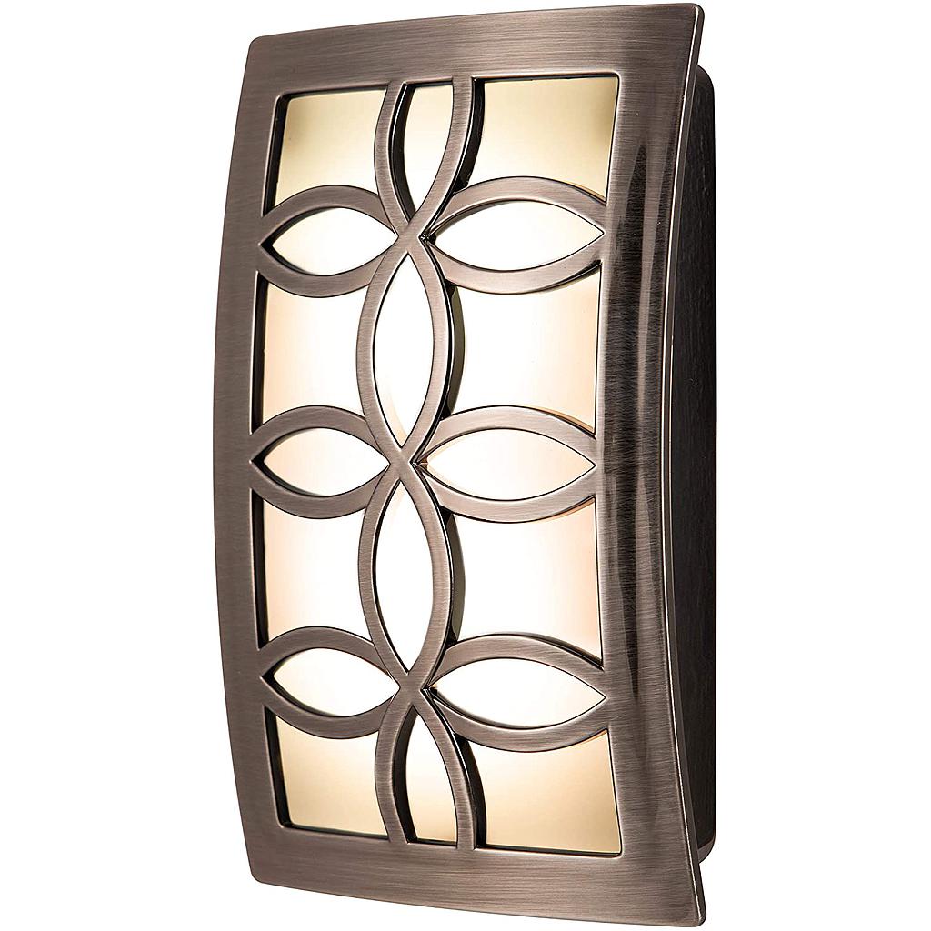 GE SL2P Auto On/Off Night Light, Brushed Nickel | Leaves