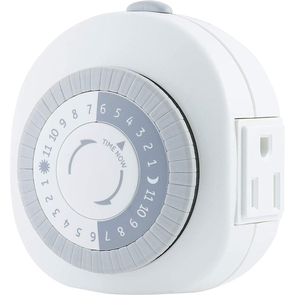 ****GE 24-Hour Heavy Duty Indoor Plug-In Mechanical Timer, 1 Grounded Outlet, 30 Minute Intervals, Daily