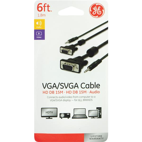 GE 6 Ft. Audio &amp; Video Cable