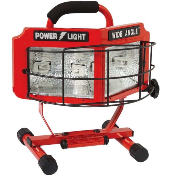 Designers Edge Power Light 8000 Lm. Halogen H-Stand Portable Work Light