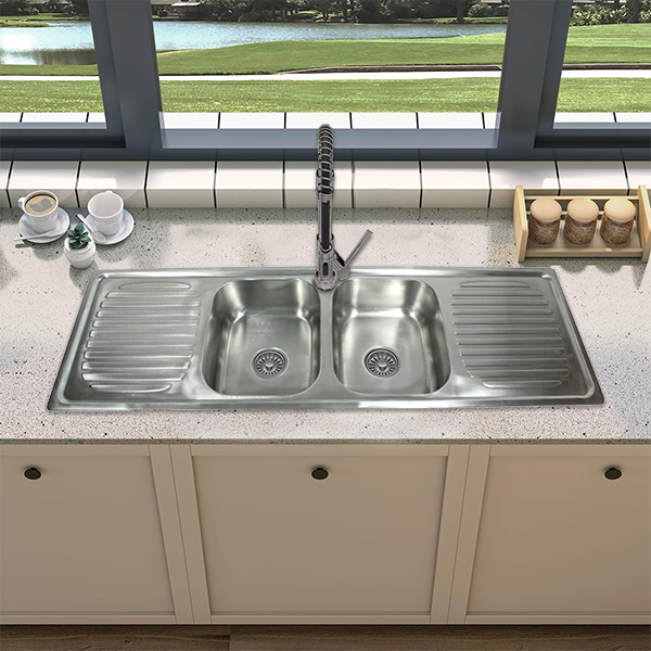 Royal Homes Kitchen Sink - 59In.X20In.X6.5In.- 304 Stainless Steel