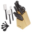 Farberware 22-Piece Never Needs Sharpening Triple Riveted Knife Block Set