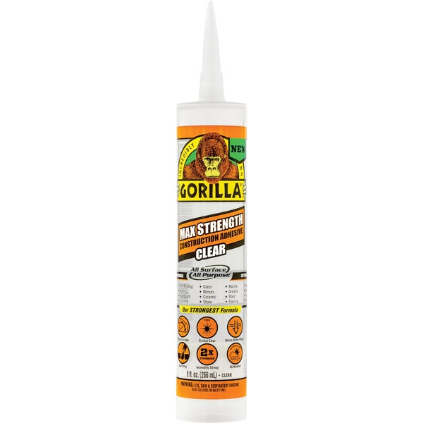 Gorilla Max Strength Construction Adhesive 9 Oz. Clear