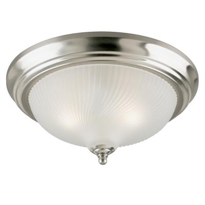 Westinghouse 3-Light Indoor Flush-Mount Ceiling Fixture, Brushed Nickel with Frosted Swirl Glass