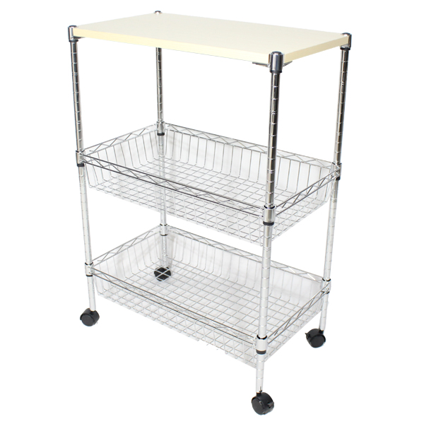 Royal Homes Mobile Shelving Cart - 600*350*850 mm - Chrome