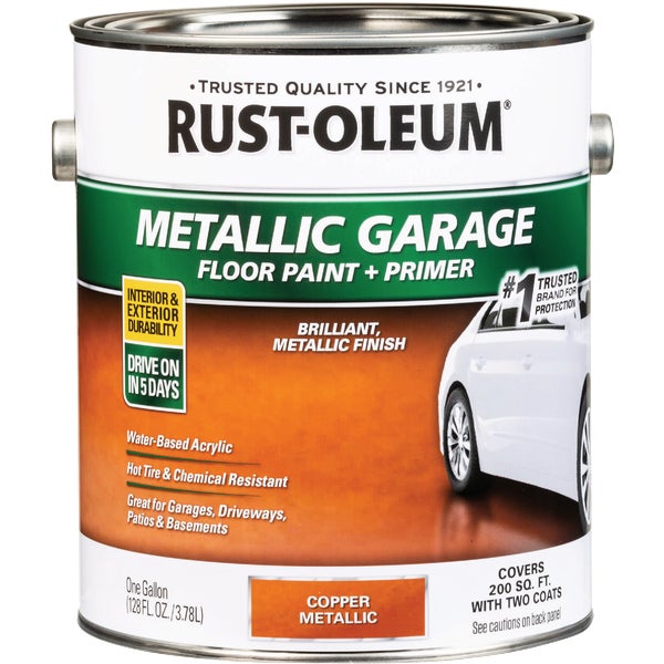 Rust-Oleum Metallic Garage Floor Paint + Primer 1 Gal Copper