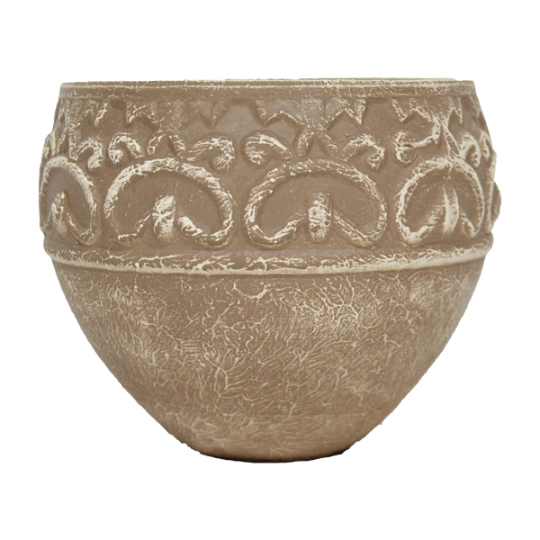 ****Classy Homes Set of 3 Ceramic Plant Pots Bronze Motif