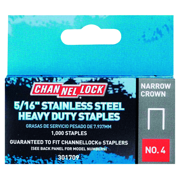 ****Channellock No. 4 Narrow Crown Stainless Steel Staple, 5/16 In. (1000-Pc)