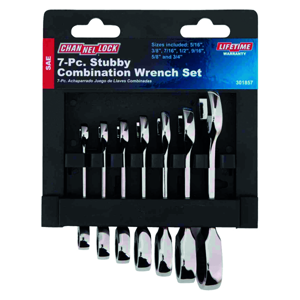 ****Channellock Standard 12-Point Stubby Ratcheting Combination 7pc Wrench Set