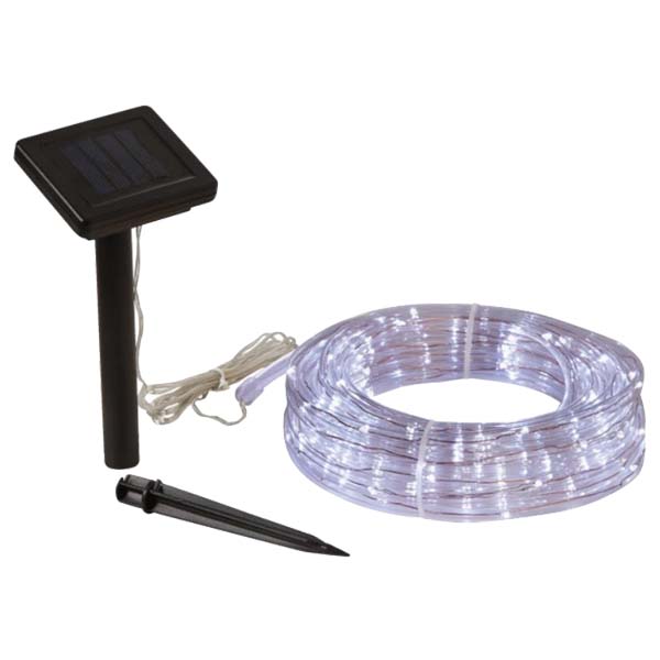 ****Outdoor Expressions 28 Ft. 100-Light LED Cool White Solar Rope Light