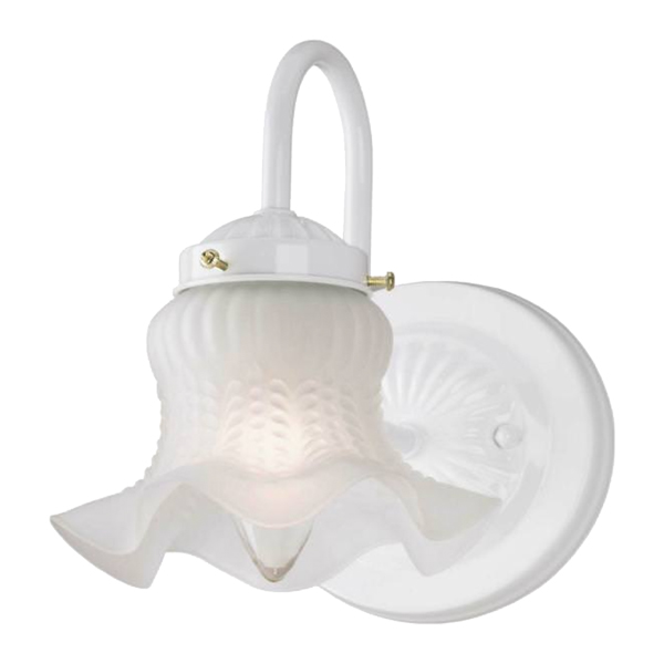 Westinghouse Indoor Wall Light, White Finish/Frosted Ruffled Edge Glass