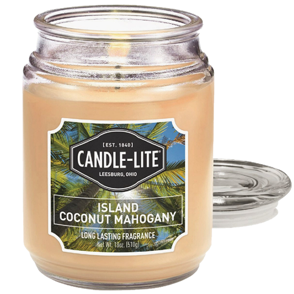 Candle Lite Everyday 18 Oz. Jar Candle - Island Coconut Mahogany