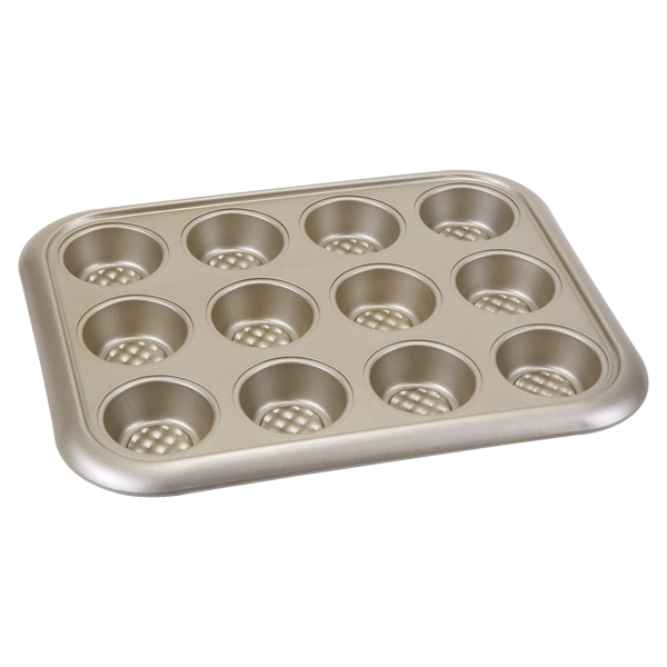 ****Home Basics Non-Stick Carbon Steel 12-Cup Muffin Pan in Gold Aurelia