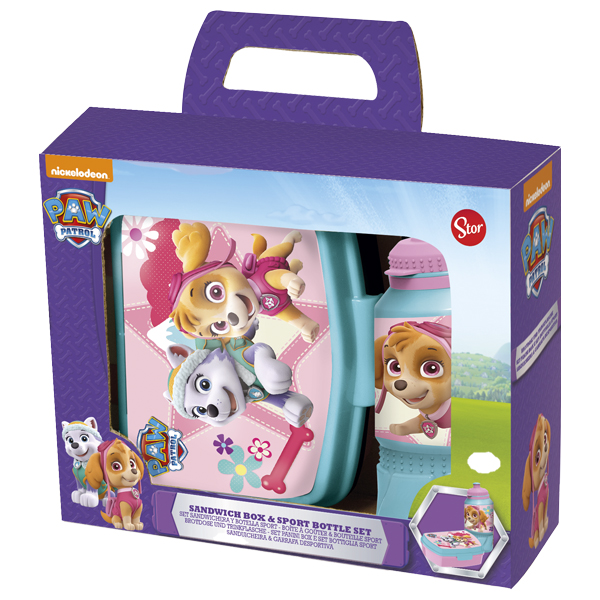 ****Disney Kids 2-pc Back to School Set - Sports Bottle 420ml &amp; Sandwich Box - Paw Patrol Girls