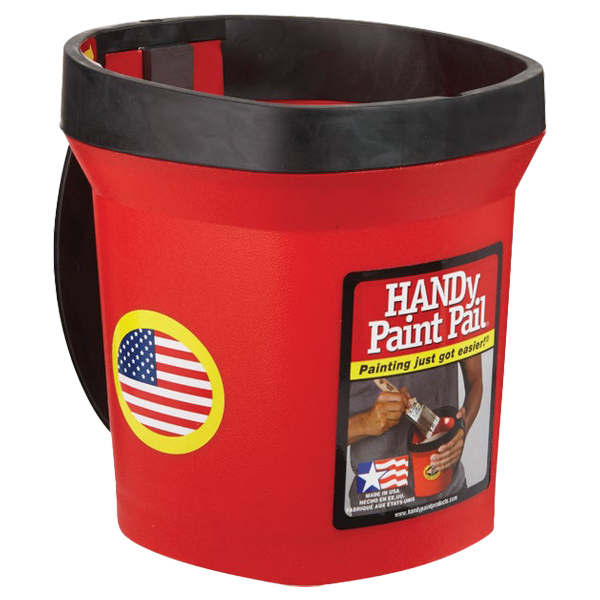 ****HANDy Paint Pail Painter's Bucket w/Adjustable Strap And Magnetic Brush Holder 1 Qt. Red