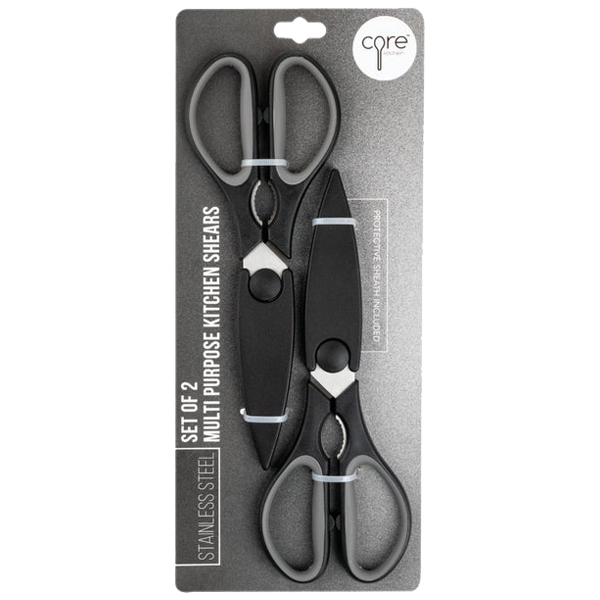 ****Core Kitchen Shears with Sheaths in Onyx - Set of 2