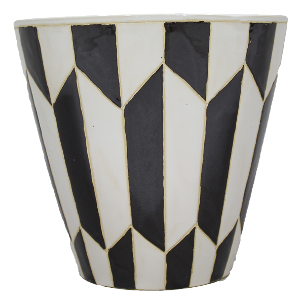 ****Classy Homes Ceramic Plant Pots Black / White M