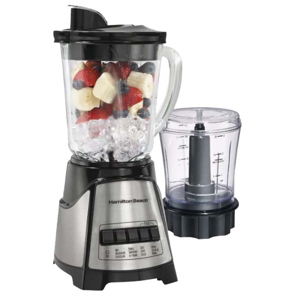 Hamilton Beach 2-in-1 Blender and Chopper 12 Function, Black / Stainless Steel