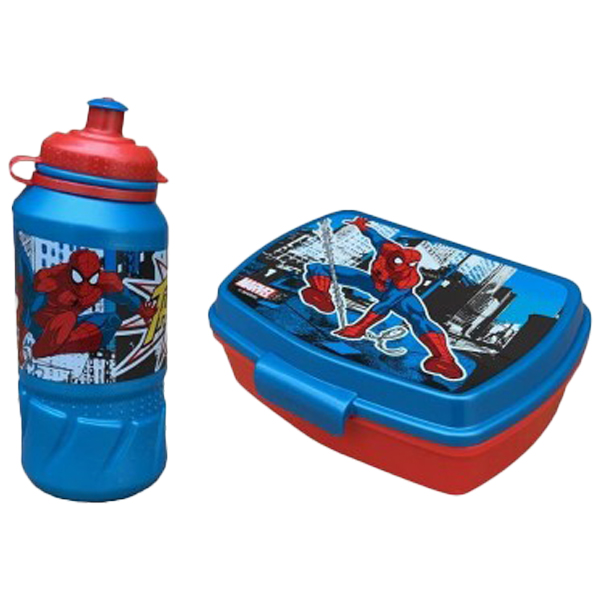 ****Disney Spiderman 2pc BTS Gift Set - Sport Bottle 420ml &amp; Sandwich Box