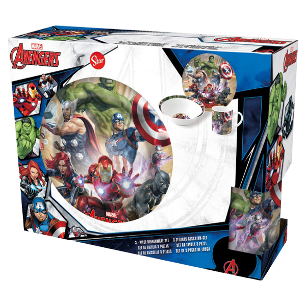 ****Disney Avengers 3pc Ceramic Snack Set