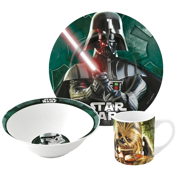 ****Disney Star Wars 3pc Ceramic Snack Set