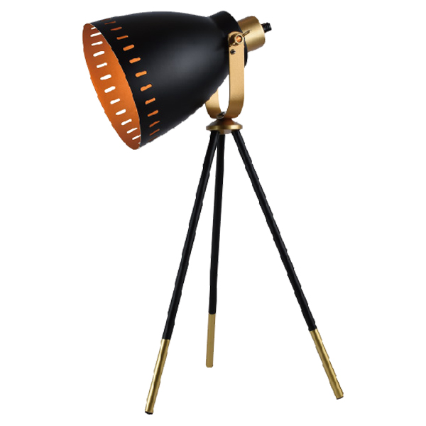 ****Royal Homes Table Lamp Black &amp; Gold - H:21In.