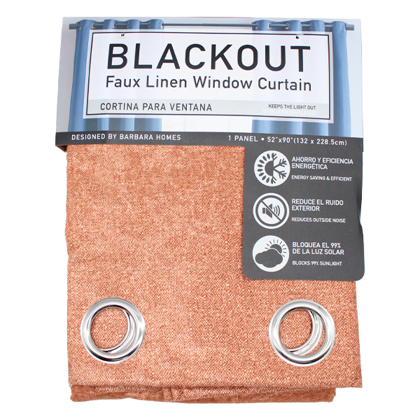 Home Living Blackout Window Curtain Faux Linen 52x90in