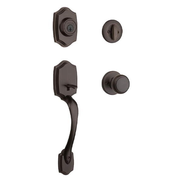 Kwikset Belleview Entry Handleset Single Cylinder, Venetian Bronze