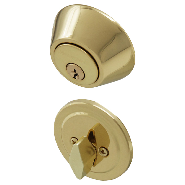 ****Honeywell Deadbolt Single Cylinder Polished Brass