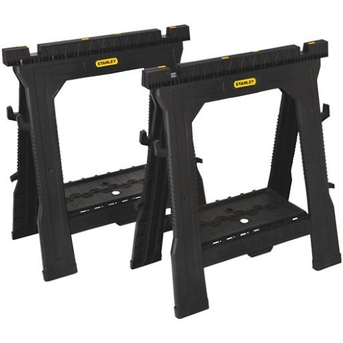 ****Channellock 27in Plastic Folding Sawhorse Set of 2, 1000 Lb. Capacity