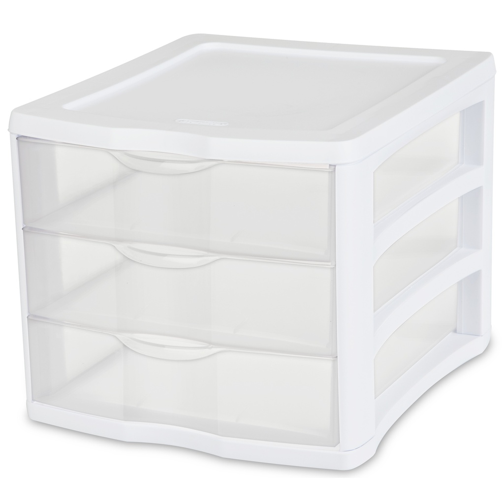 Sterilite ClearView 3-Drawer Storage Unit 10 In. x 10 In. x 13.5 In. White