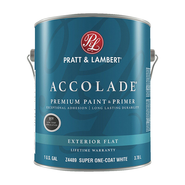 ****Pratt &amp; Lambert Accolade Exterior Latex Flat, Super One-Coat White