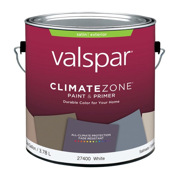 Valspar ClimateZone Paint &amp; Primer Satin Exterior, White