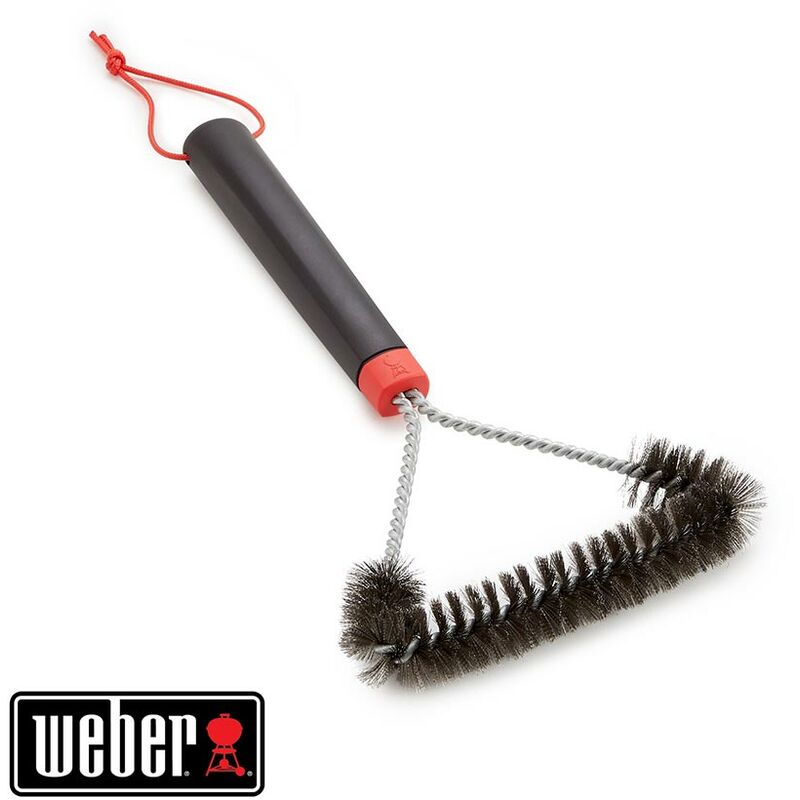 Weber 12 In. Stainless Steel Bristles 3-Sided Grill Cleaning Brush