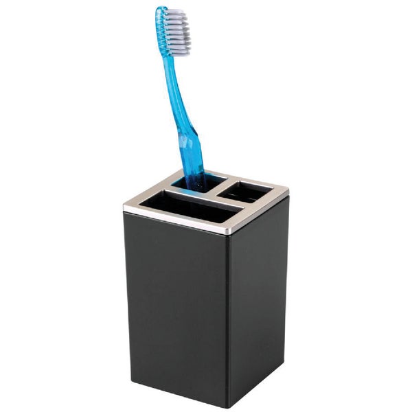 ^InterDesign Clarity Toothbrush Holder, Black