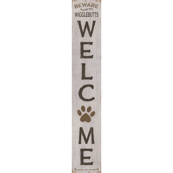 My Word! Porch Board Welcome Beware Wigglebutts 8 x 46.5 In