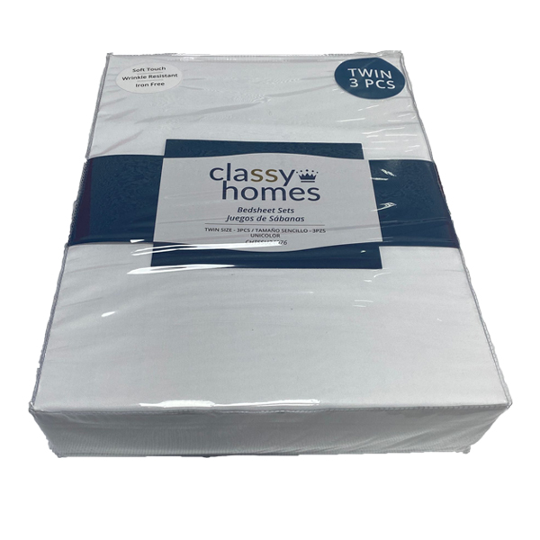 Classy Homes Solid Twin Sheet Set