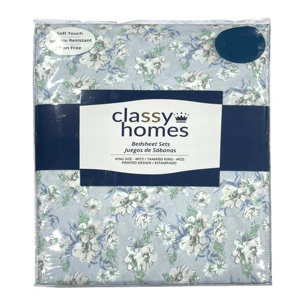 Classy Homes Printed Full Sheet Set 4pc