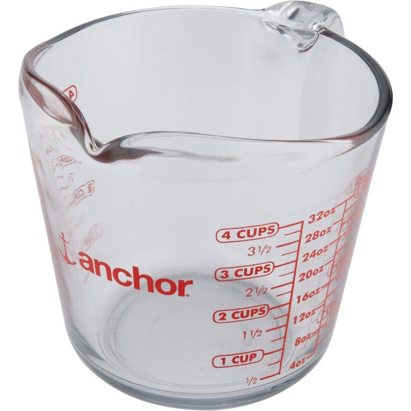 Anchor Hocking 4 Cup Clear Glass Measuring Cup