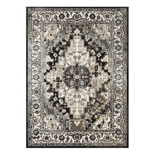 L'Baiet Rugs Black Traditional 2'x6'