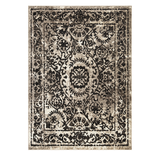 L'Baiet Rugs Black Traditional 2'x6'