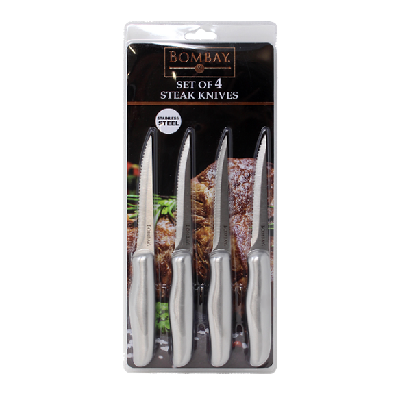 Bombay Steak Knives Set of 4, Stainless Steel